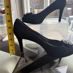 ANTONIO MELANI Elegant Black Heels with Embellishments